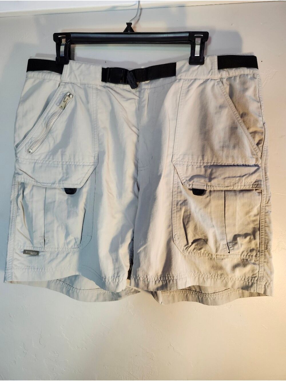 Columbia Light Gray Men's Cargo Shorts with Web Belt